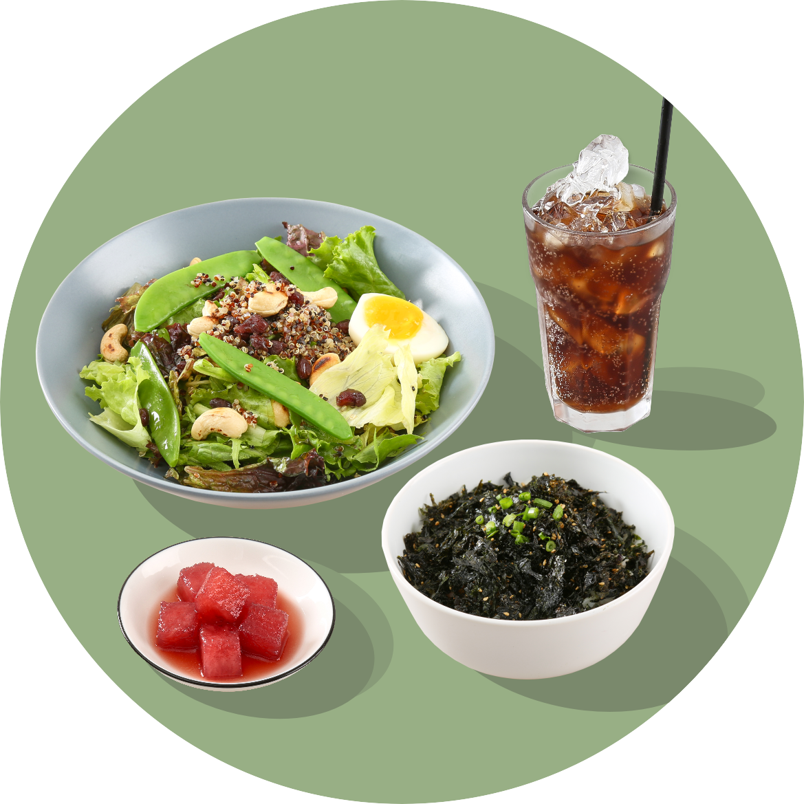 能量坚果沙拉配日式海苔饭